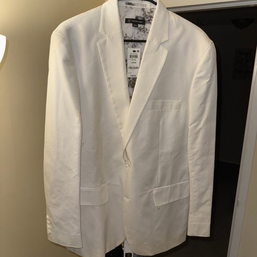 Men's inc White Blazer size large new